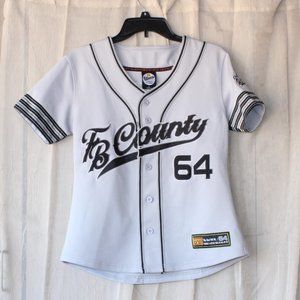 FB County LADIES WOMENS Baseball signature classic Jersey White black